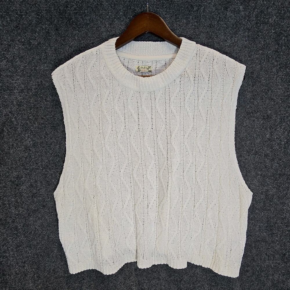 Intimately Free People White Cable Knit Versatile Sweater M Oversized Boxy Crop